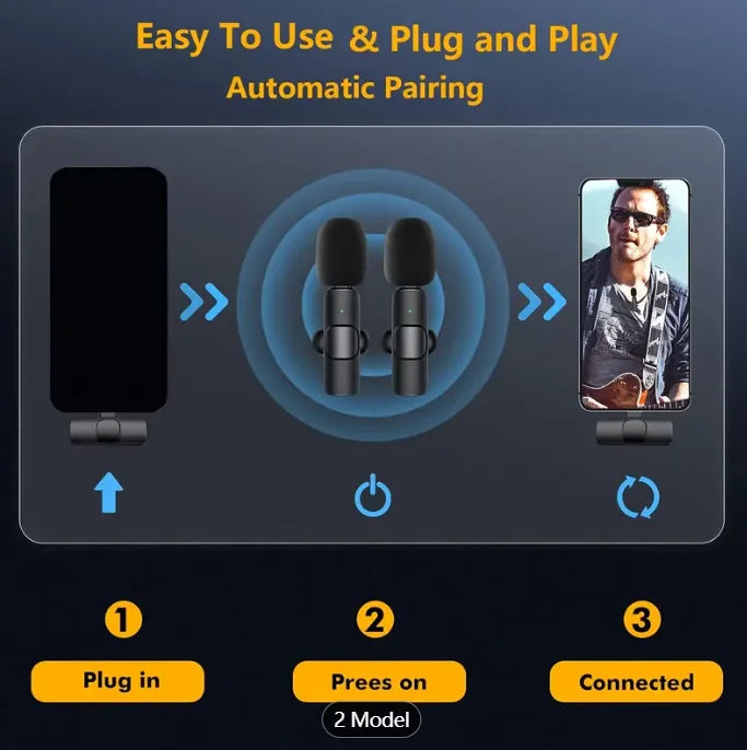 Professional Wireless Lavalier Microphone For Smart Phones Laptops Wireless Omnidirectional Condenser Recording Microphone For I