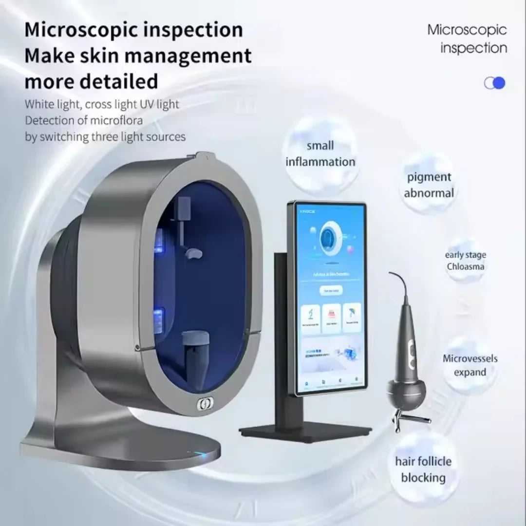 3D AI facial skin analyzer for hair diagnosis and professional analysis with 8-spectral beauty salon equipment