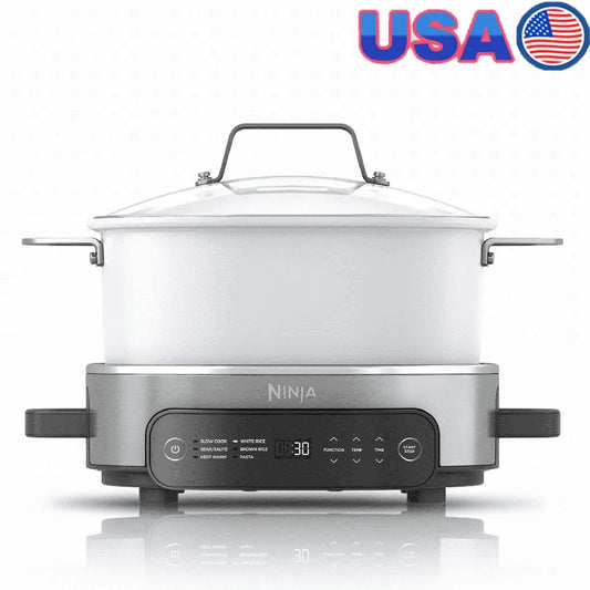 6.5 Qt Multi Cooker Slow Cooker 6 in 1 Kitchen Appliance Easy One Pot Cooking Family Size Capacity Compact Design