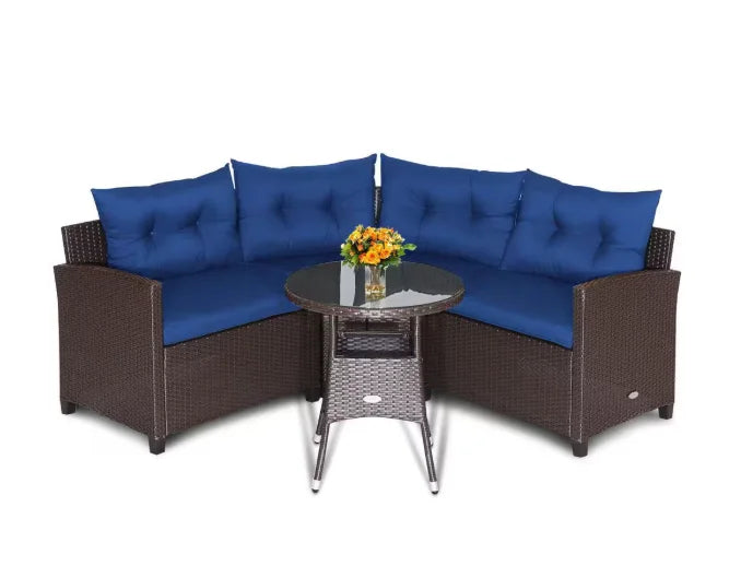 Patio Furniture Sectional Set Outdoor Lawn Conversation Sets,make you comfortable whether you are sitting or lying down