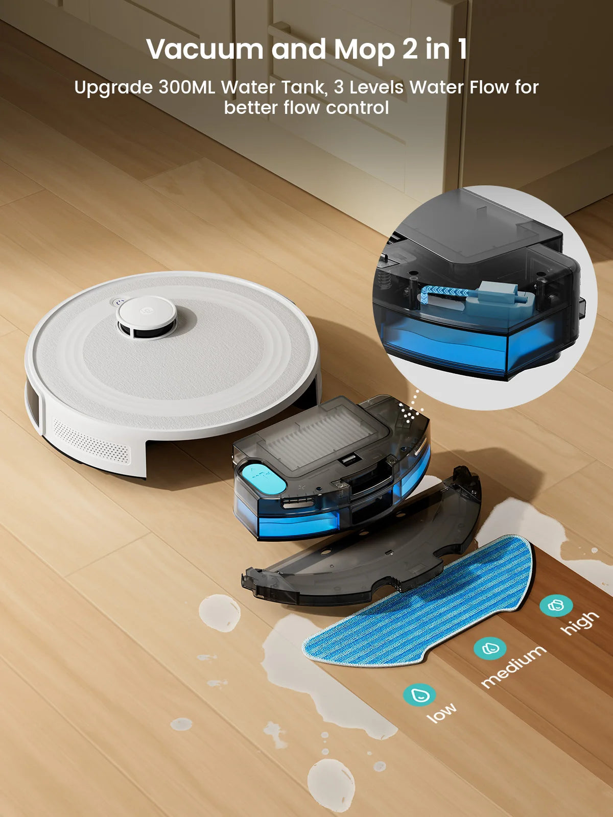 LEFANT M2 Robot Vacuum Cleaner, Laser Navigation dToF, 5500Pa, Anti-Tangle, Selected Area Cleaning, Ideal for Pet Hair, Carpets