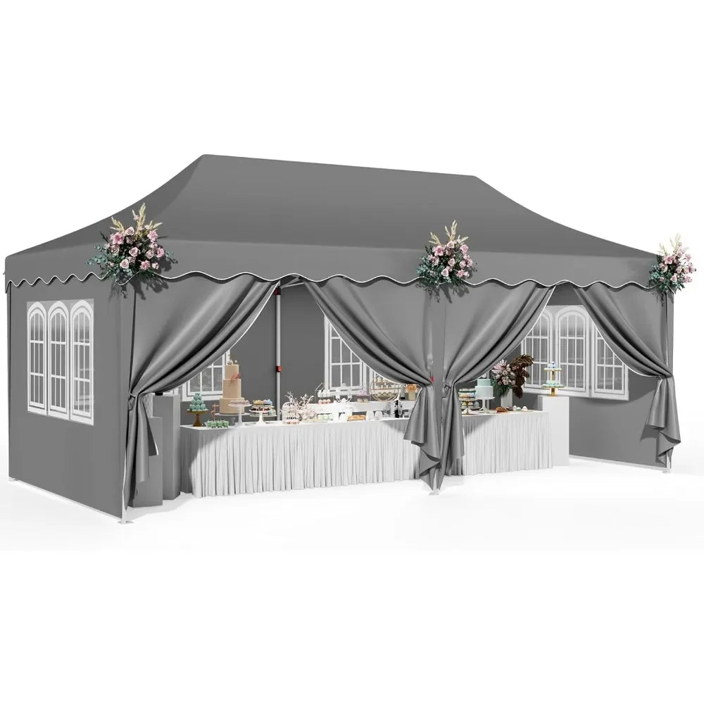 10×20 ft Heavy-Duty Party Tent – Outdoor Wedding Canopy with Carry Bag, 4 Sidewalls, 2 Zip Doors & 6 Sandbags