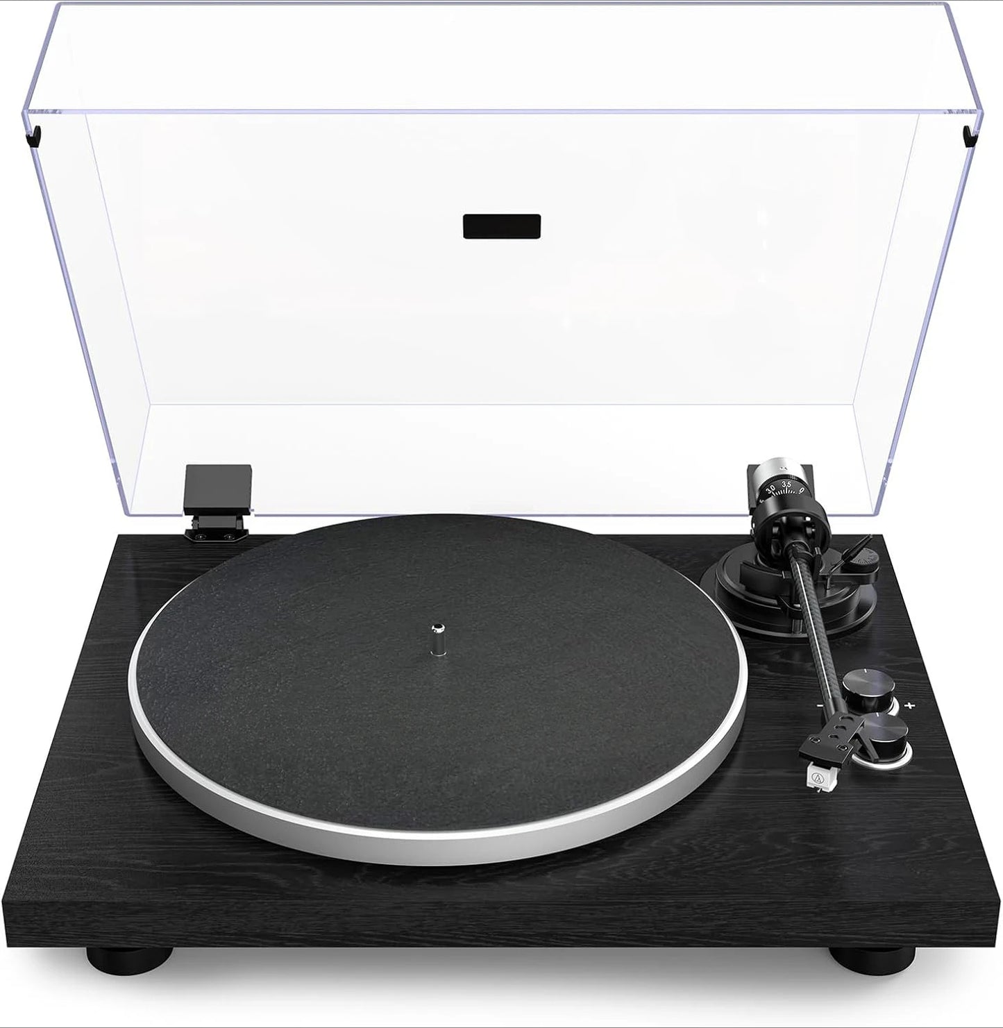 Bluetooth Vinyl Turntable Built-in Preamp Phono/Line Switch Adj Counterweight Anti-Skate Var Pitch Ctrl Mag Cartridge 2-Spd