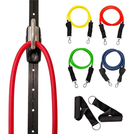 Space Saver Gym Resistance Bands Exercise Equipment for at Home Fitness Workout |  Kinetic Bands with 1 Rail, 1 Rail Car