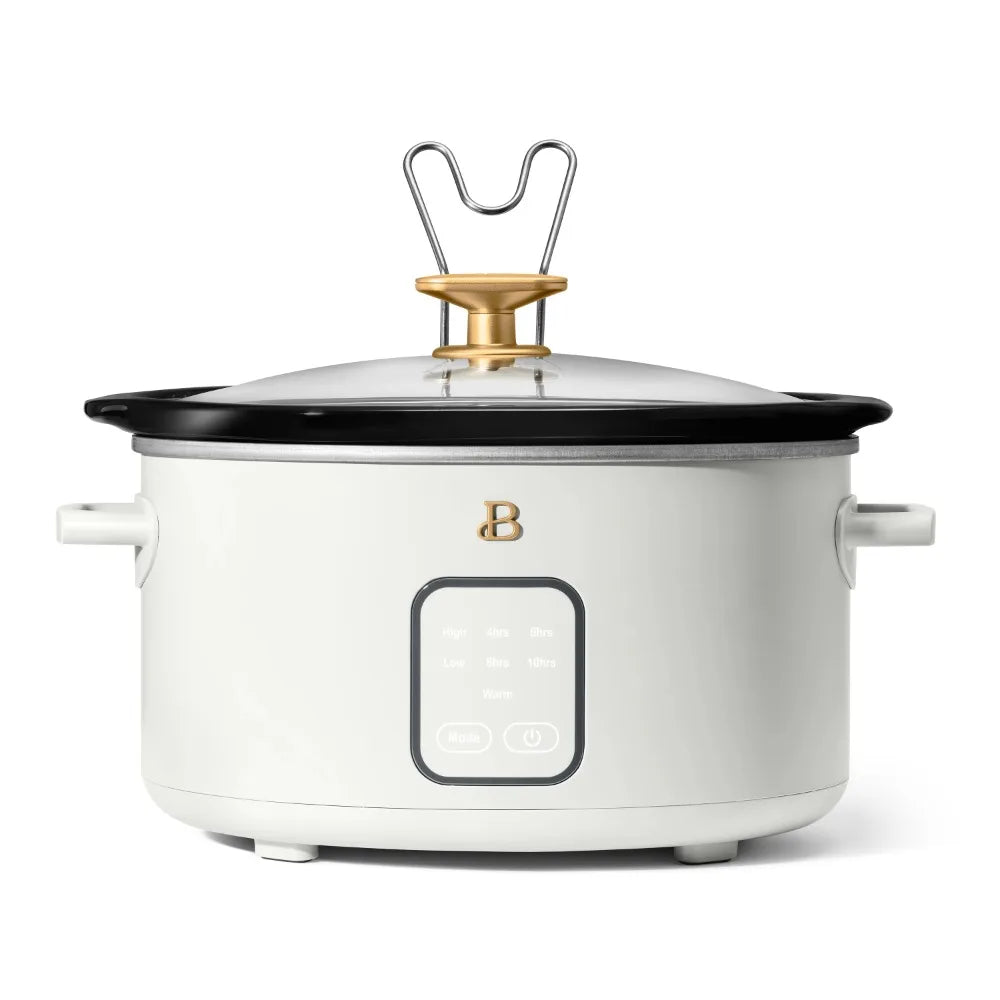7 Colors 2025 New Beautiful 4Qt Slow Cooker with Touch-Activated Display, White Icing By Drew Barrymore