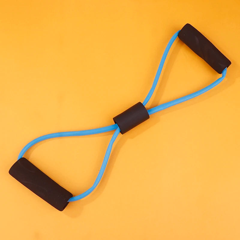 1PC Fitness 8 Word Yoga Elastic Band Gum Resistance Rubber Bands Fitness Fitness Equipment Expander Workout Gym Exercise Train