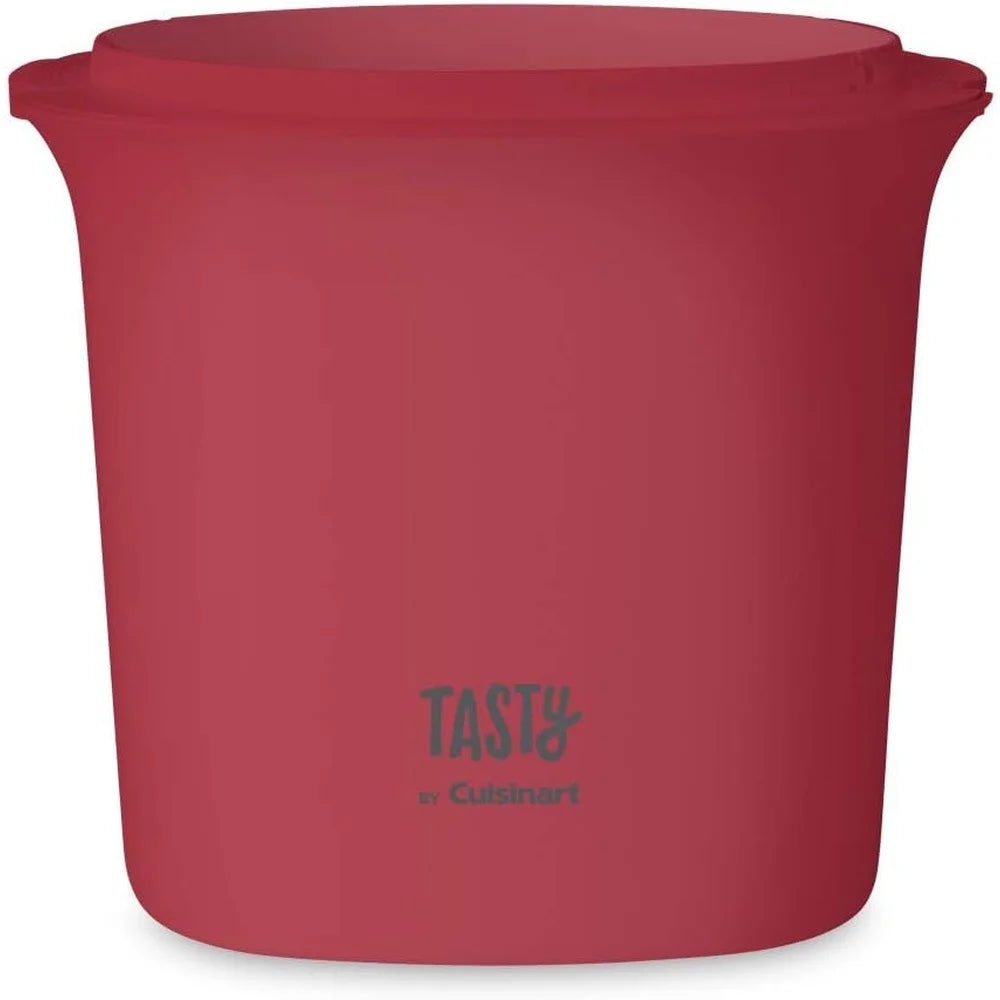 Automatic Ice Cream Maker 1.5 Quart Fully Automatic Frozen Yogurt Machine Large Ingredient Spout Kitchen Appliance Red
