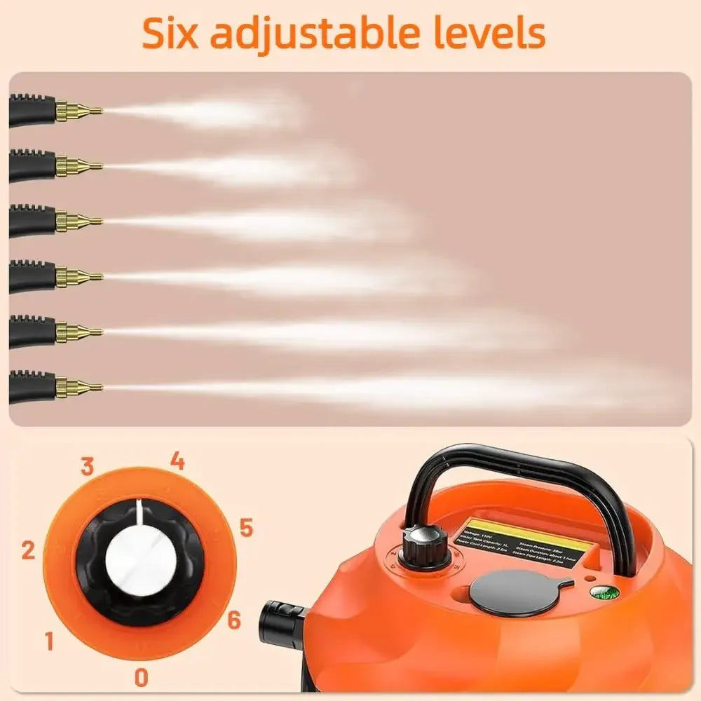 Handheld Steam Cleaner 2500W High Pressure Portable Electric Steamer Home Car Kitchen Cleaner with 3 Brush Heads 1L Tank