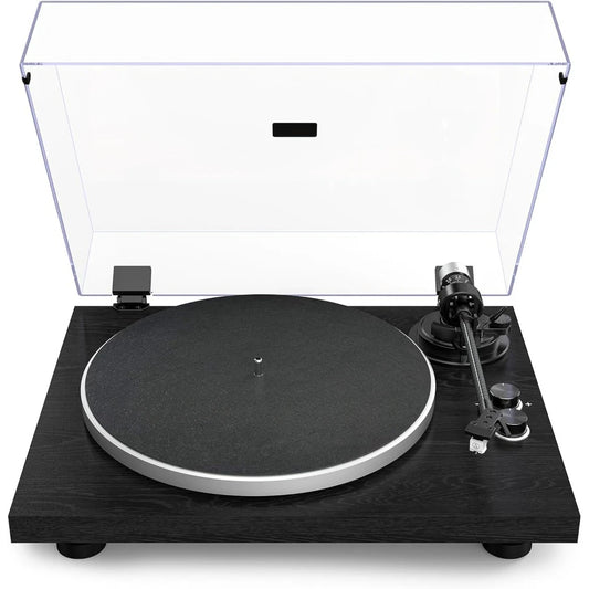 Bluetooth Vinyl Turntable Built-in Preamp Phono/Line Switch Adj Counterweight Anti-Skate Var Pitch Ctrl Mag Cartridge 2-Spd