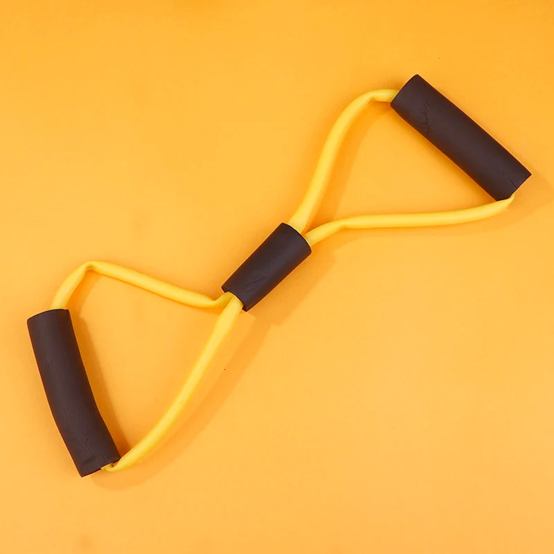 1PC Fitness 8 Word Yoga Elastic Band Gum Resistance Rubber Bands Fitness Fitness Equipment Expander Workout Gym Exercise Train