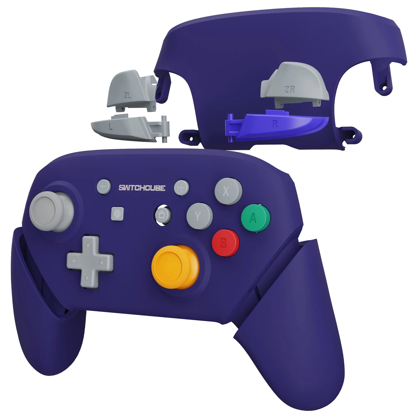 eXtremeRate DIY Replacement Housing Shell W/Full Set Buttons for NS Switch Pro Controller - Classic SwitchCube Style