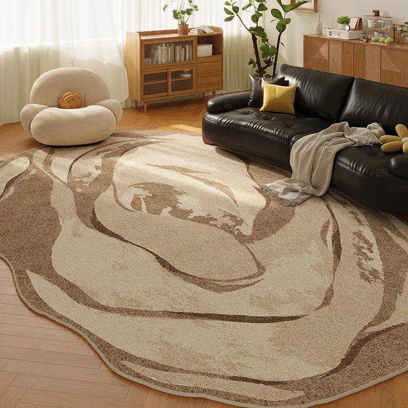 Irregular Shapes Rugs for Bedroom Light Luxury Living Room Decoration Carpet Thick Anti-slip Lounge Mat Fluffy Plush Bedside Rug