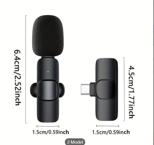 Professional Wireless Lavalier Microphone For Smart Phones Laptops Wireless Omnidirectional Condenser Recording Microphone For I