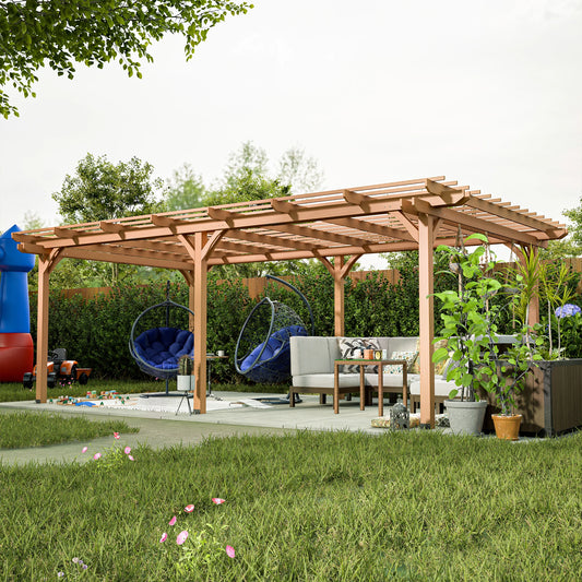 LZBEITEM Outdoor Gazebo Wooden Grape pergola for Climbing Plant Support, Garden, Terrace, Backyard, Deck, Brown