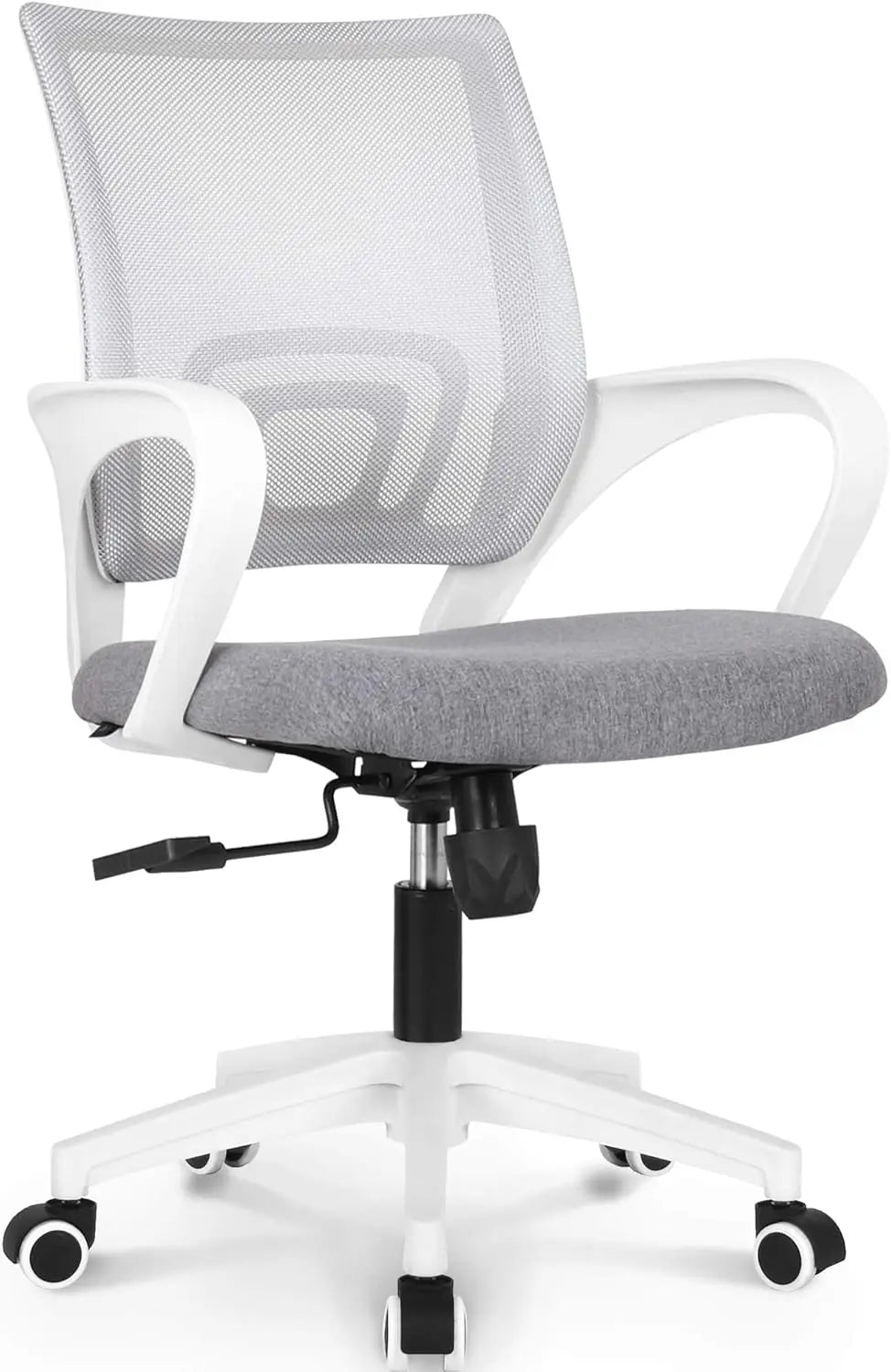 Office Desk Computer Chair Ergonomic Mesh Gaming Mid Back Seat with Comfy Lumbar Support Adjustable Height Swivel for Home Task