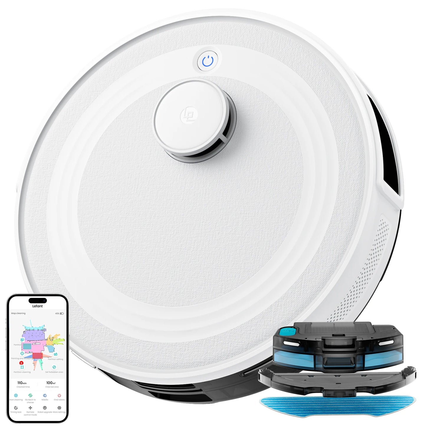 LEFANT M2 Robot Vacuum Cleaner, Laser Navigation dToF, 5500Pa, Anti-Tangle, Selected Area Cleaning, Ideal for Pet Hair, Carpets
