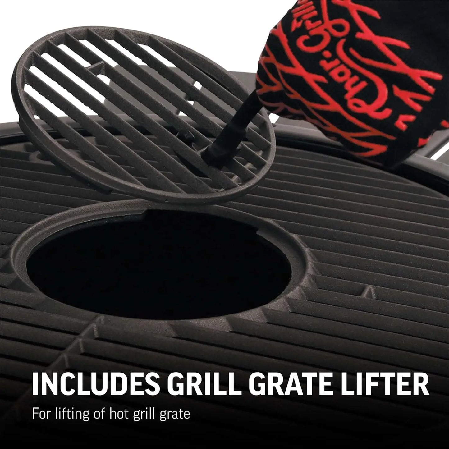 Portable Kamado Charcoal Grill and Smoker with Cast Iron Grates and Locking Lid with 155 Cooking Square Inches in Ash, Model