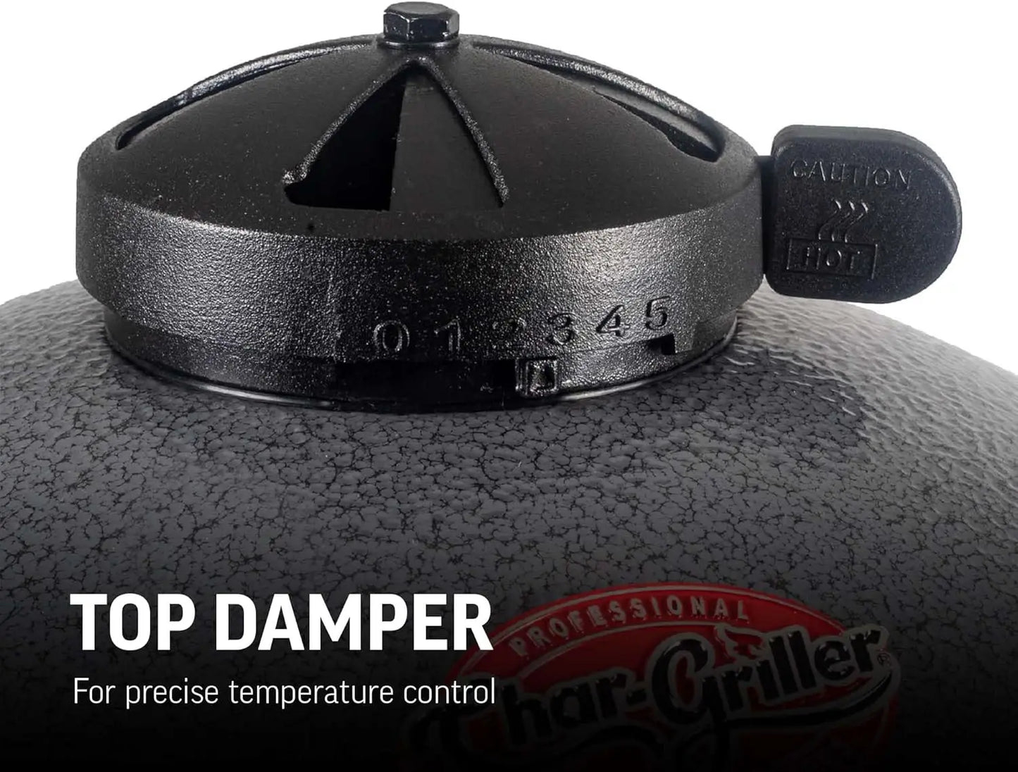 Portable Kamado Charcoal Grill and Smoker with Cast Iron Grates and Locking Lid with 155 Cooking Square Inches in Ash, Model