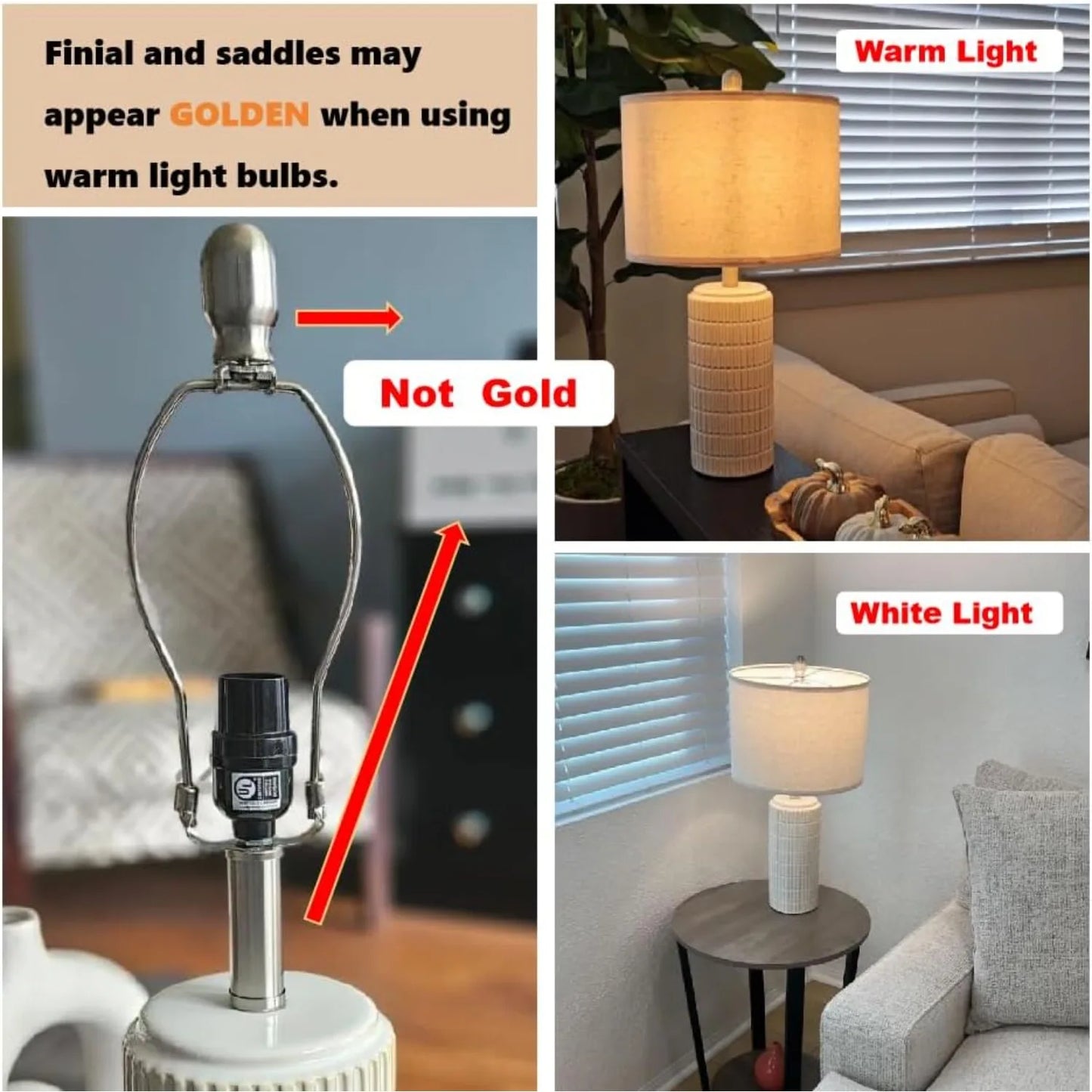 23" Modern Ceramic Table Lamp Set of 2 for Living Room White Desk Lamps for Bedroom Farmhouse Bedside Nightstand Bedside Lamp