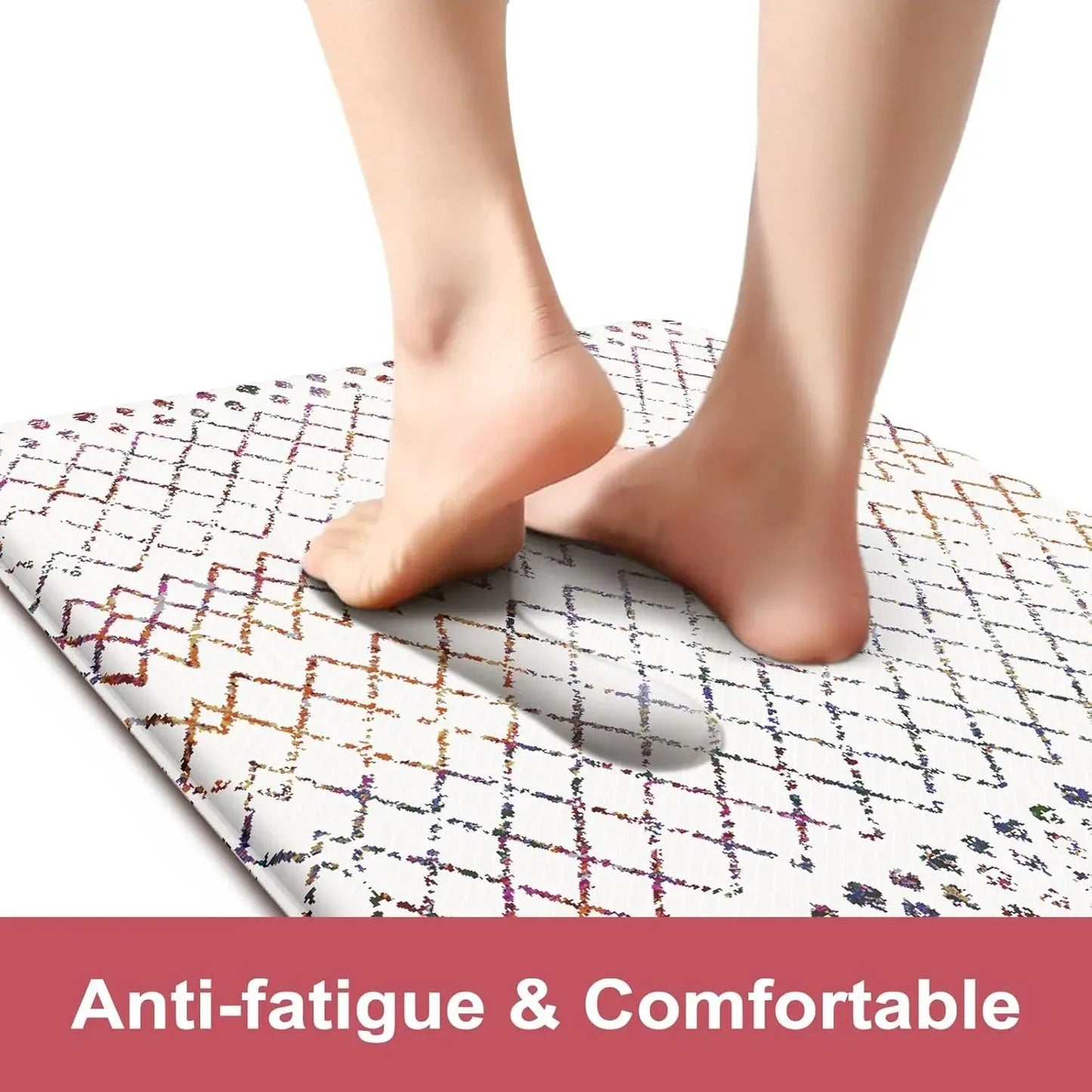 Kitchen Mats 2PCS,Cushioned Anti Fatigue Boho Kitchen Rugs and Mats,Non Slip Waterproof Kitchen Mats for Floor,Comfort Foam