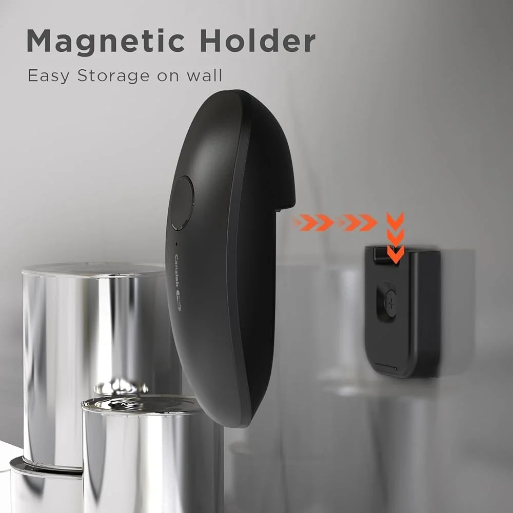 Rechargeable Electric Can Opener Auto Stop Hands Free Magnetic Lid Lifter Ergonomic Safe Smooth Edge Kitchen Tool Seniors
