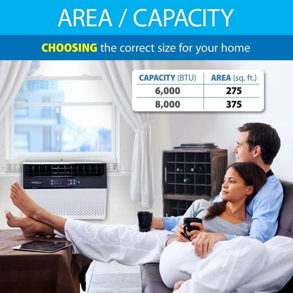 Exclusive 8,000 BTU With WiFi Over the Sill Air Conditioner, Class of its Own for Safety and Whisper Quiet, Along