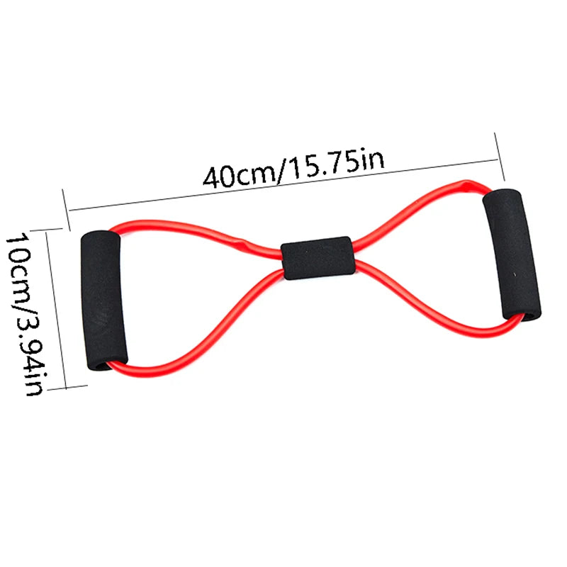 1PC Fitness 8 Word Yoga Elastic Band Gum Resistance Rubber Bands Fitness Fitness Equipment Expander Workout Gym Exercise Train