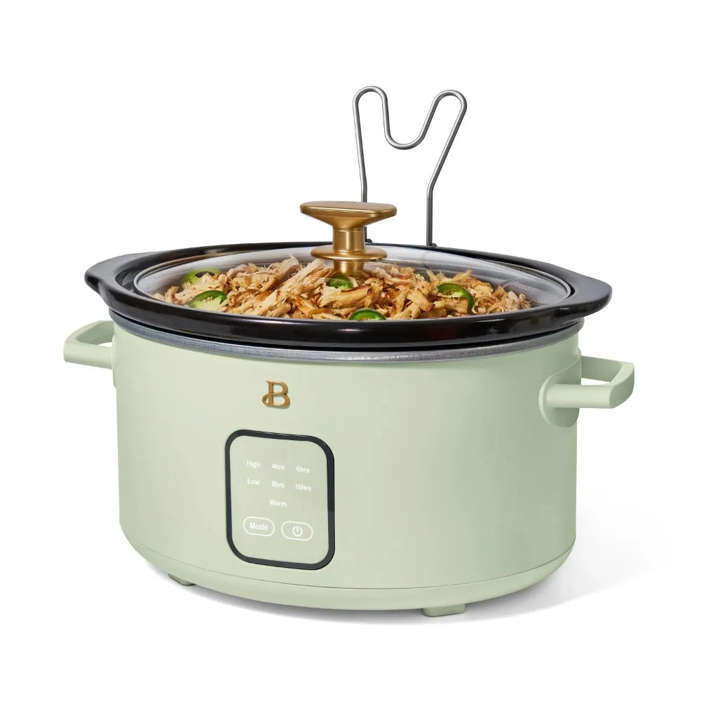 7 Colors 2025 New Beautiful 4Qt Slow Cooker with Touch-Activated Display, White Icing By Drew Barrymore
