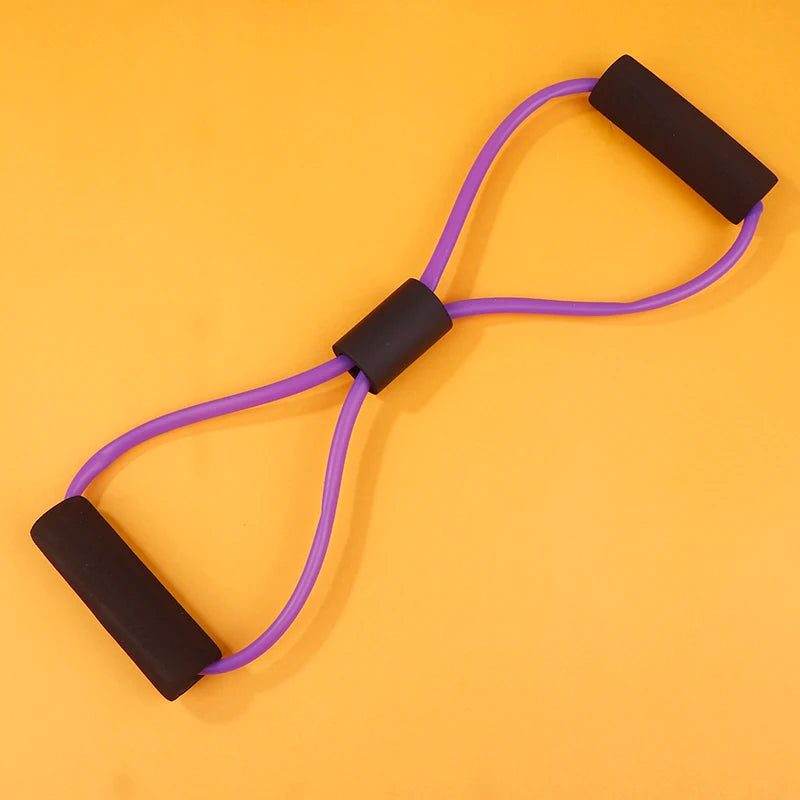 1PC Fitness 8 Word Yoga Elastic Band Gum Resistance Rubber Bands Fitness Fitness Equipment Expander Workout Gym Exercise Train