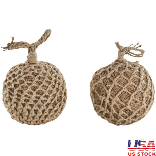 Handmade Brown Cement Knot Sculpture Set of 2 Decorative Statues Indoor Home Decor Rustic Farmhouse Style Art