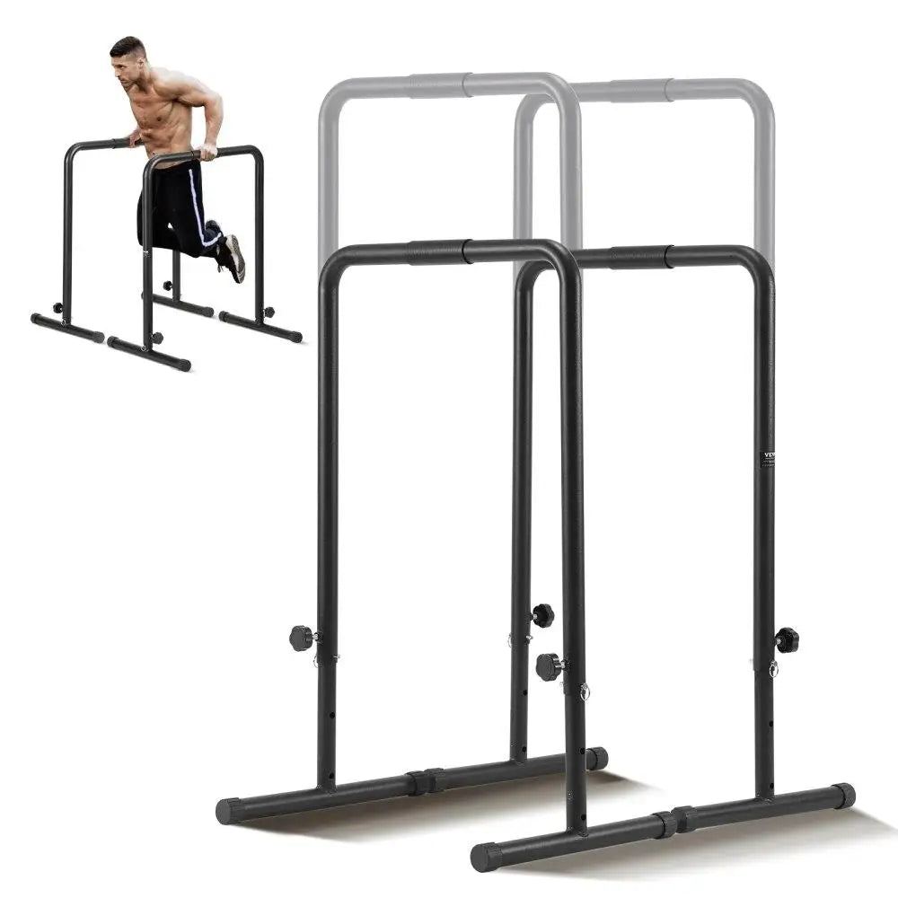Adjustable Heavy Duty Dip Bars Fitness Workout Equipment Parallette Push Up Stand Parallel Training Home Gym 440lbs Capacity
