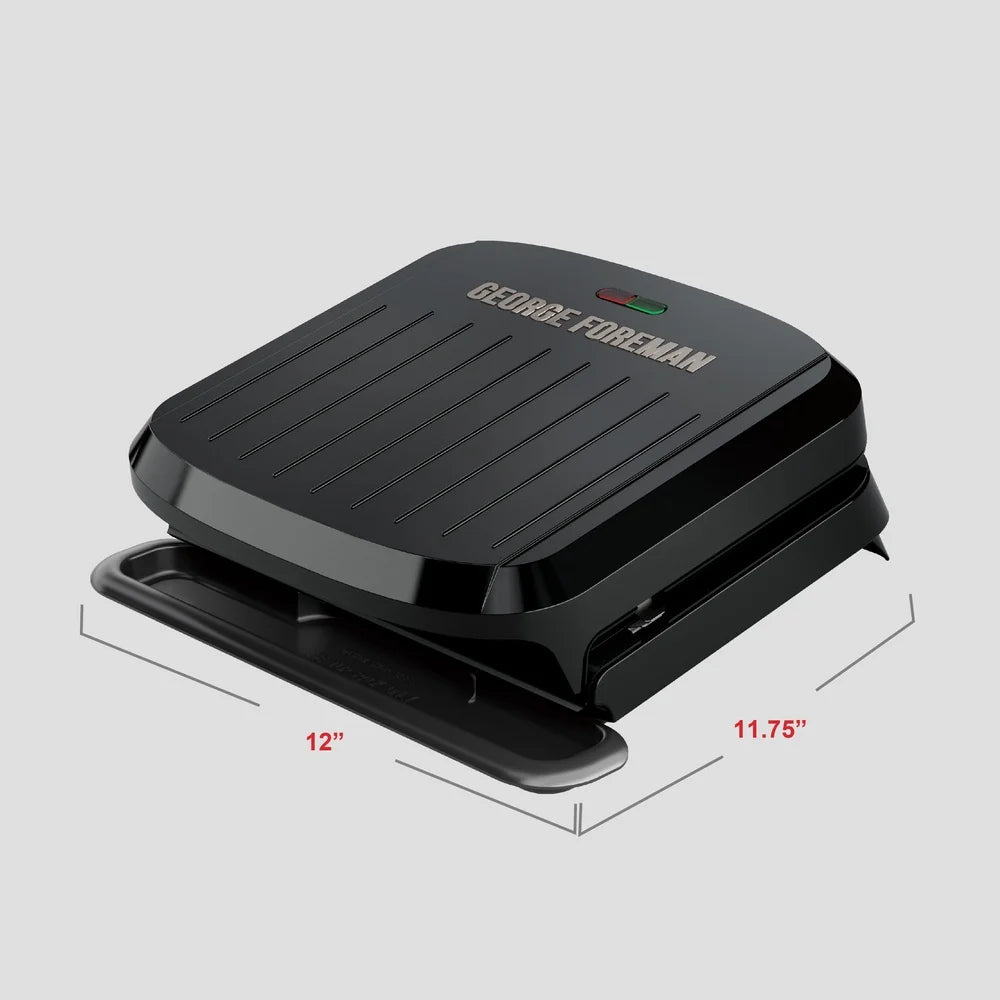 4 Serving Non Stick Grill Panini Maker Removable Dishwasher Safe Plates Easy Clean Durable Plastic Housing Embedded Heating