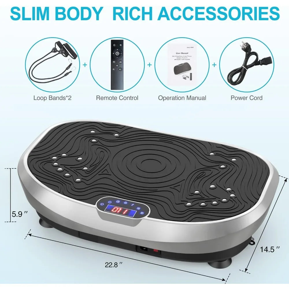 Vibration Plate Exercise Machine Whole Body Workout Power Vibrate Fitness Platform Vibrating Machine Exercise Board for Weight