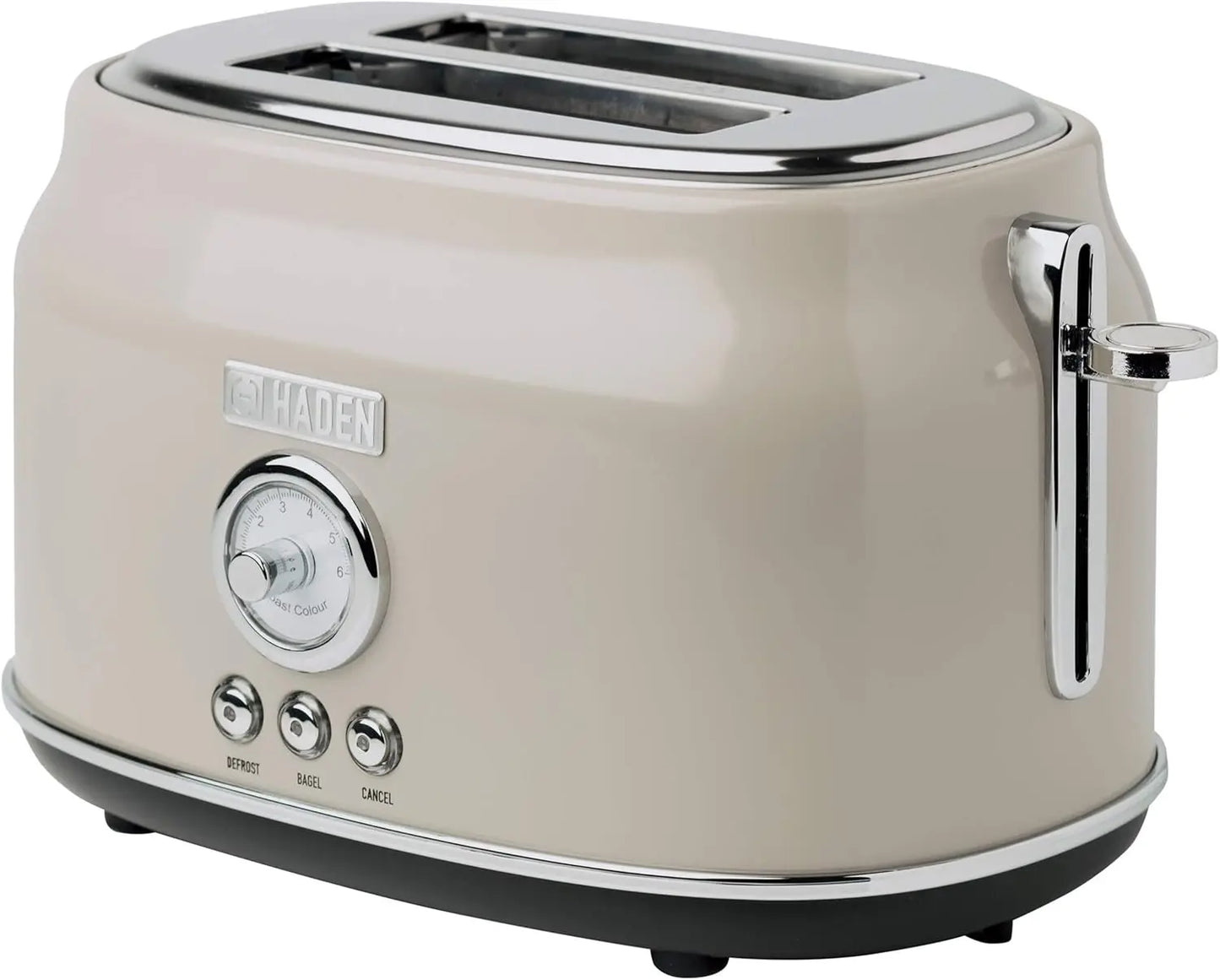 Dorset Chrome Finish 2 Slice Wide Slot Toaster Bread Maker with Adjustable Browning Control Anti-Slip Feet for Kitchen Toasting