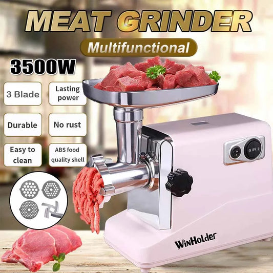 Heavy Duty 3500 Watts Powerful Stainless Steel Kitchen Electric Meat Food Grinder Mincer Sausage Maker Big Capacity with Blades