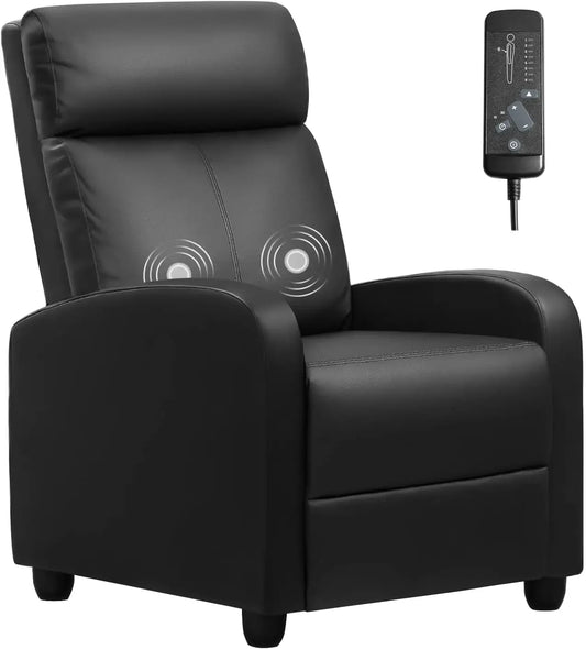Massage Recliner Chair for Living Room Adjustable PU Leather Reclining Chair Home Theater Seating Modern Winback Single