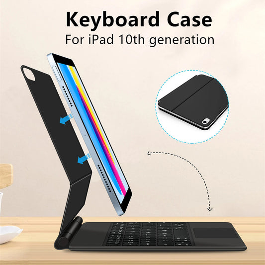 Magic Keyboard For iPad 10th generation 2022 2023 2024 ipad10 10 Magnetic Smart Folio Cover Case Backlight Touchpad Multi-touch