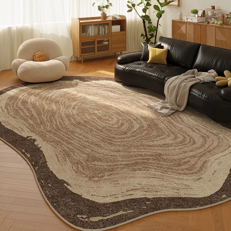 Irregular Shapes Rugs for Bedroom Light Luxury Living Room Decoration Carpet Thick Anti-slip Lounge Mat Fluffy Plush Bedside Rug