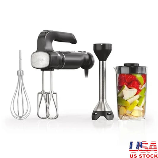 Power Mixer System Hand Blender Hand Mixer Combo 3-Cup Blending Vessel 5 Speeds 750-Watt Immersion Blender Kitchen Tool