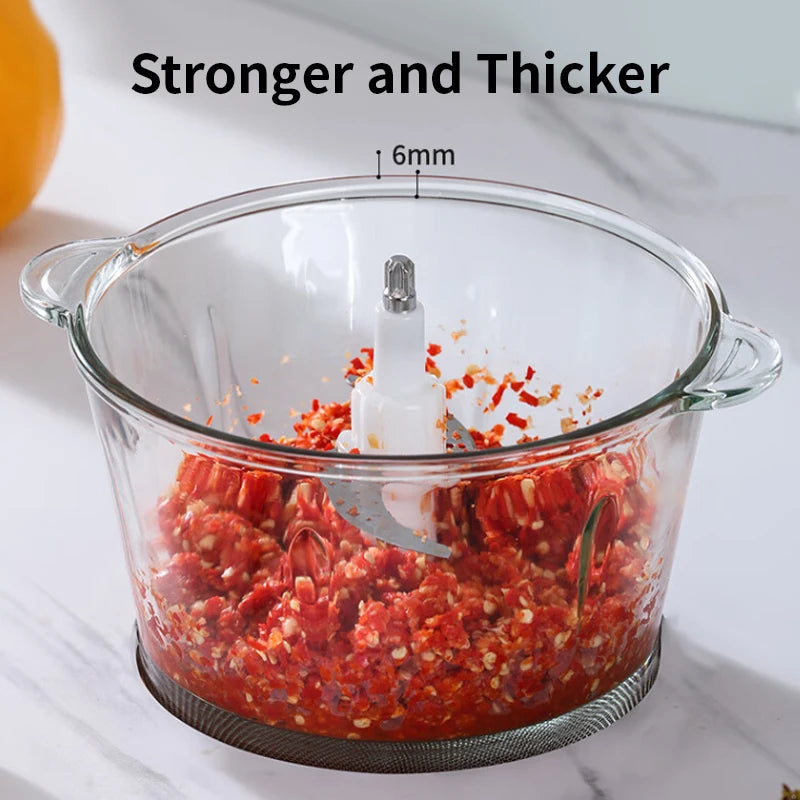 Food Processor Electric Meat Grinder 500W Food Chopper 2 Speed for Vegetable Kitchen Cutter Medium Super Chopping Grinding