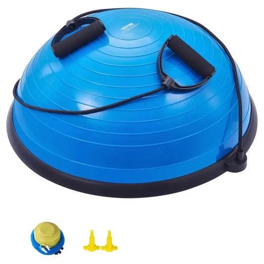 Exercise Ball Trainer for Strength Training 23 Inch Balance & Stability Ball with Resistance Bands and Foot Pump for home Gym Up
