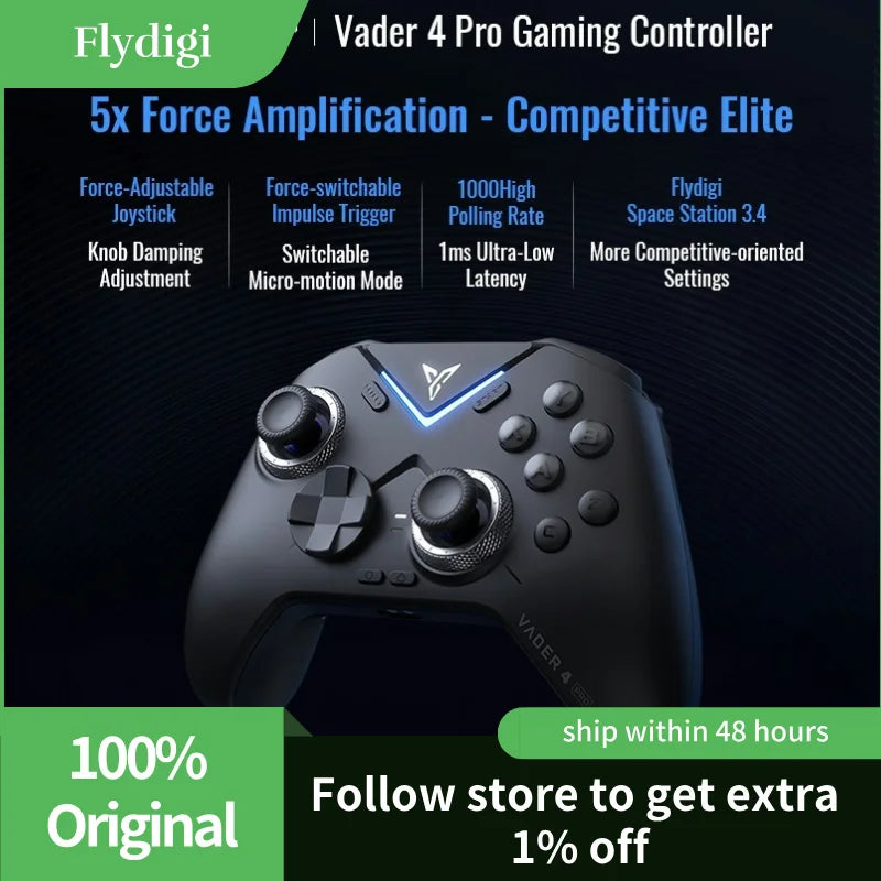 Flydigi Vader 4 Pro Gamepad Handle Wireless Gaming Controllers Athletic Elite With Hall Rocker For Moblie Phone Steam Pc Switch