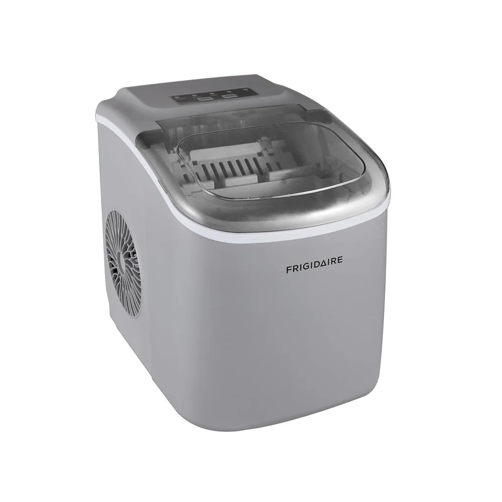 Compact Ice Maker 26 lbs Countertop Machine 1000W Instant Bullet Ice Production Kitchen Appliance EFIC118-SILVER-KL