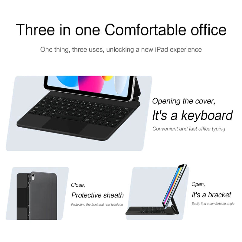 Magic Keyboard For iPad 10th generation 2022 2023 2024 ipad10 10 Magnetic Smart Folio Cover Case Backlight Touchpad Multi-touch