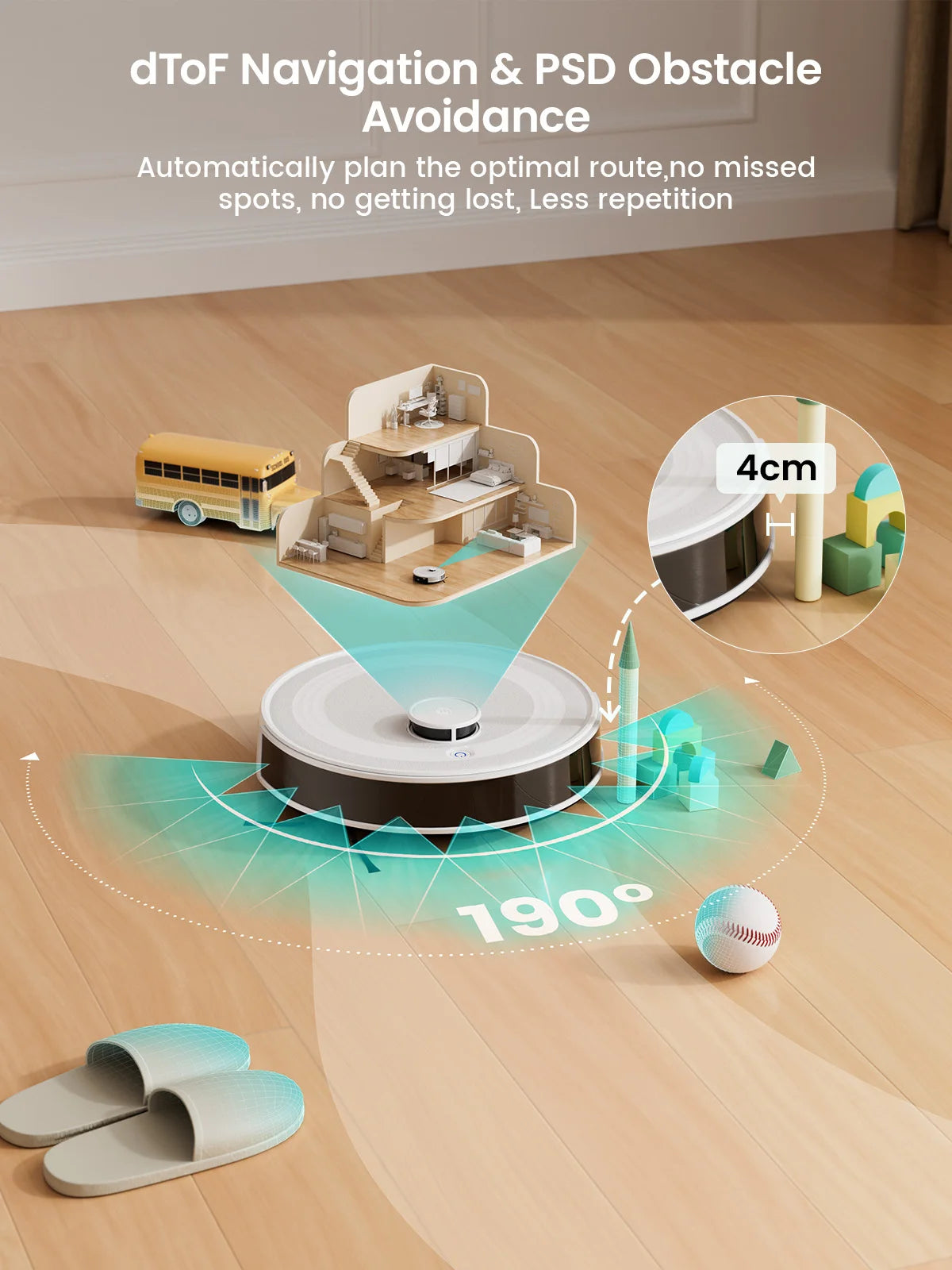LEFANT M2 Robot Vacuum Cleaner, Laser Navigation dToF, 5500Pa, Anti-Tangle, Selected Area Cleaning, Ideal for Pet Hair, Carpets